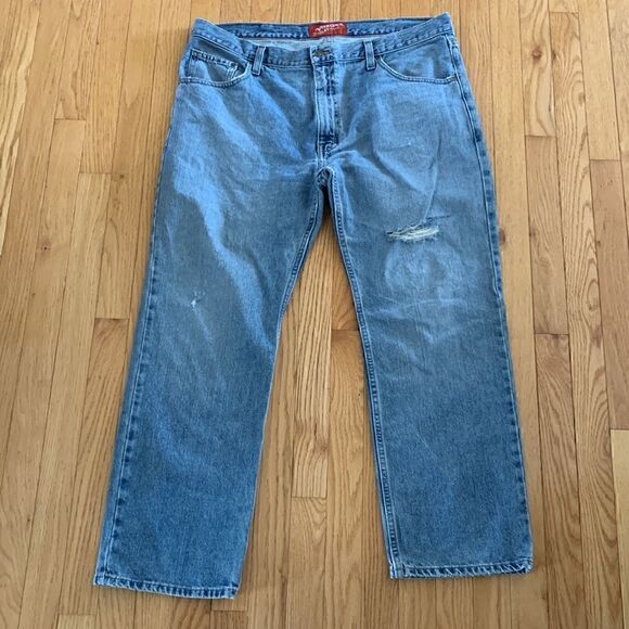 Vintage Arizona jeans light washed distressed Denim Mens 38 x 28 - Picture 2 of 9